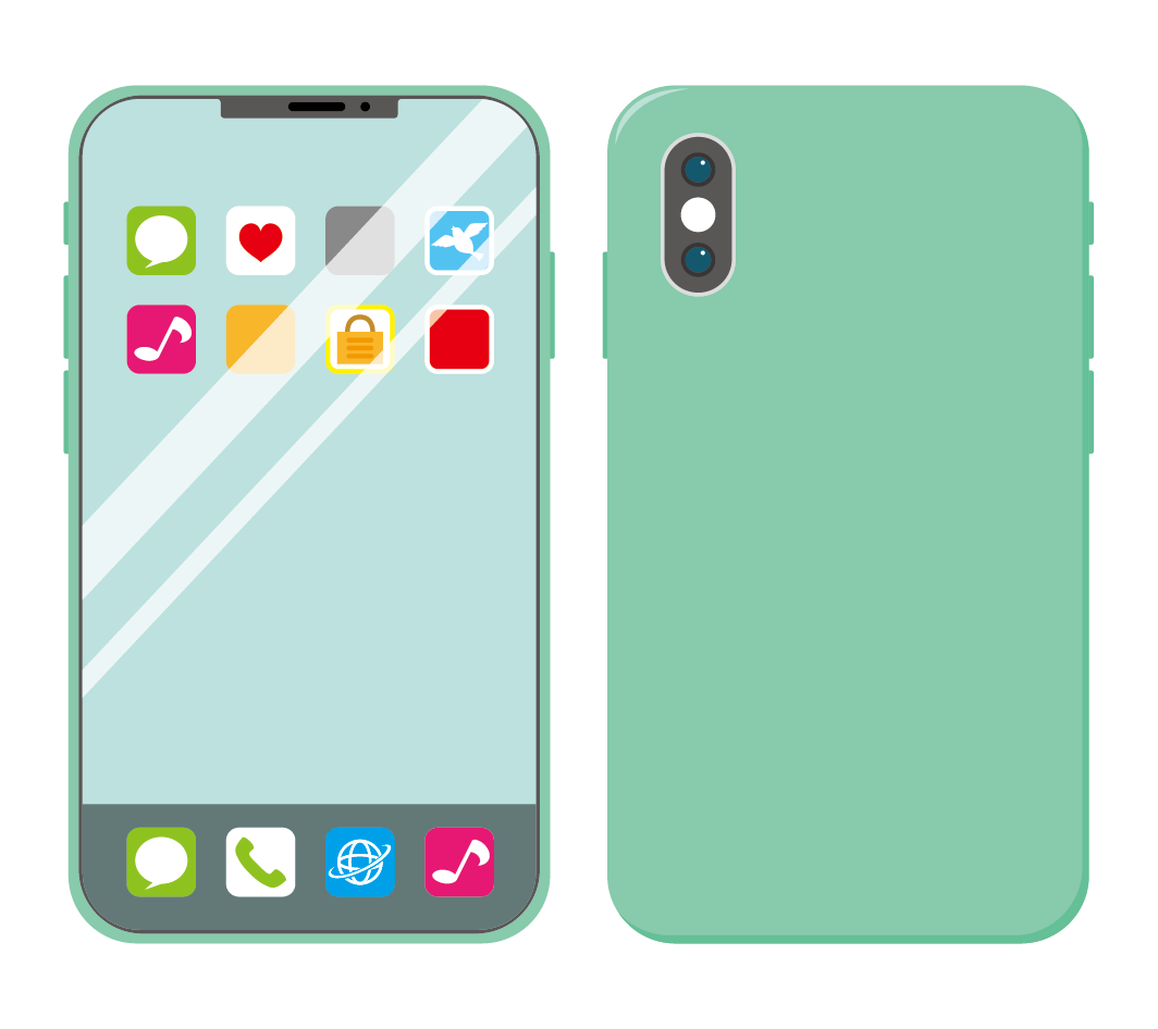 スマートフォン グリーン アイコン有 高品質の無料イラスト素材集のイラサポフリー