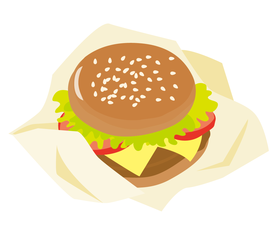 ハンバーガーのイラスト 高品質の無料イラスト素材集のイラサポフリー