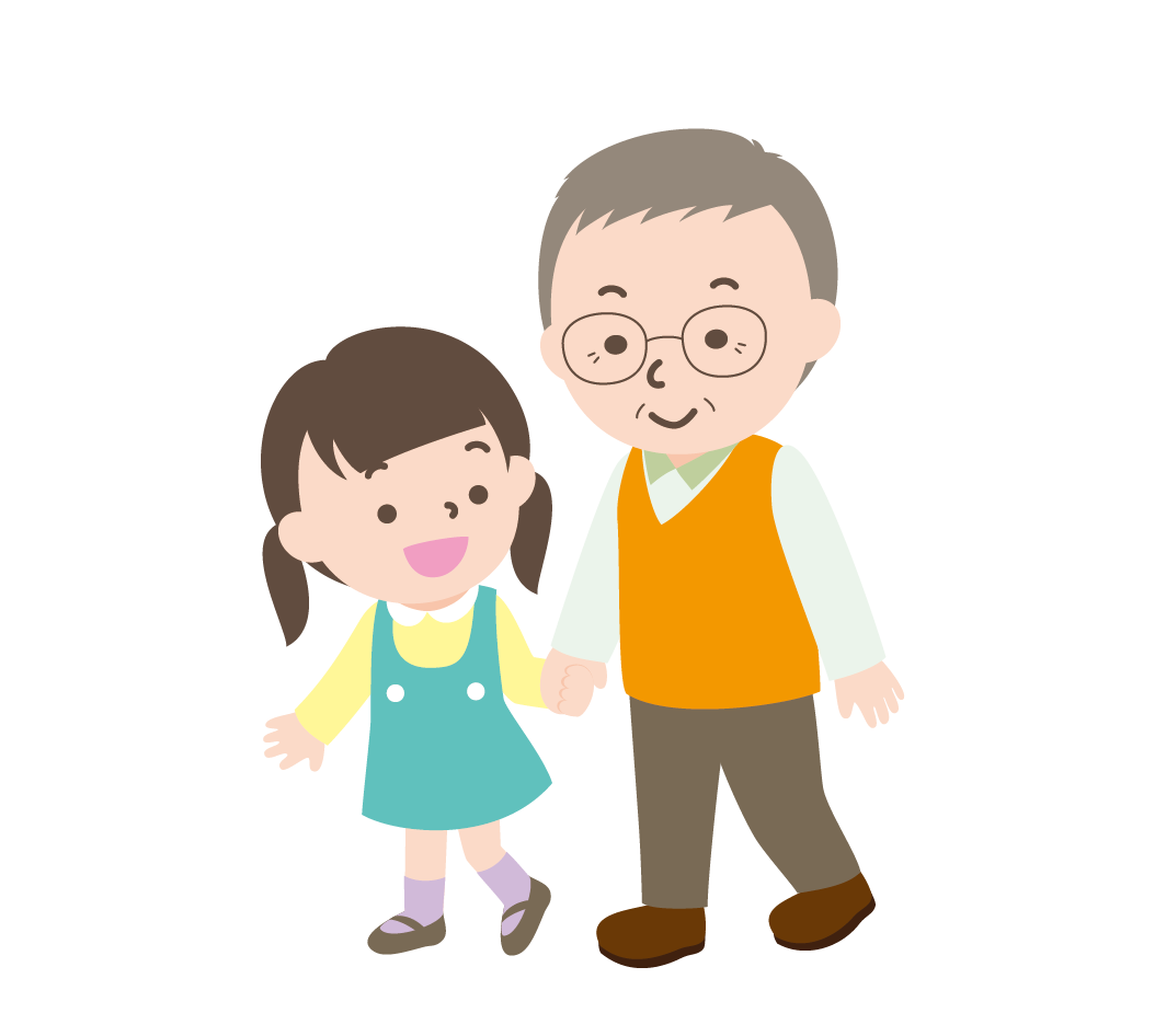 おじいちゃんと孫の女の子のイラスト 高品質の無料イラスト素材集のイラサポフリー