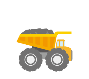 土を積んだダンプカー2