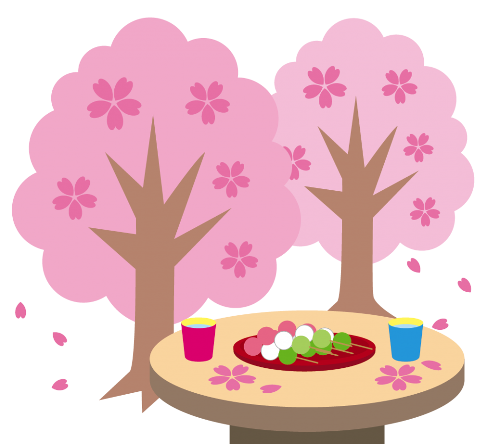 桜とお団子のイラスト