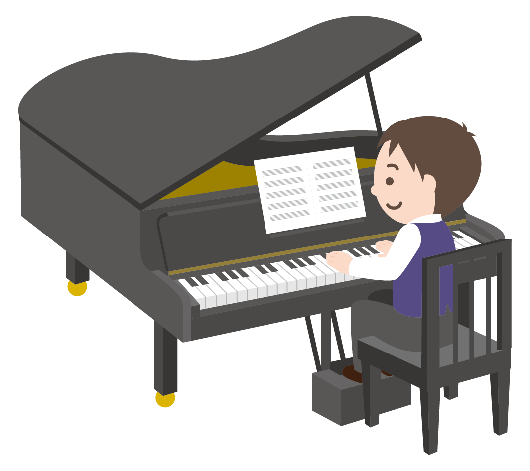 グランドピアノを弾く男の子のイラスト 高品質の無料イラスト素材集のイラサポフリー
