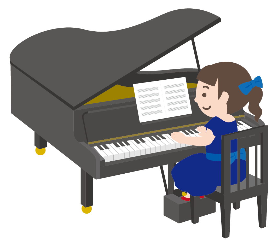 グランドピアノを弾く女の子のイラスト 高品質の無料イラスト素材集