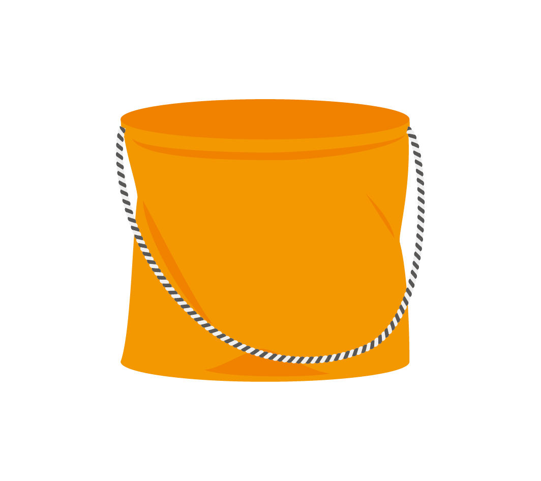釣り用のバケツ オレンジ色 のイラスト 高品質の無料イラスト素材集のイラサポフリー