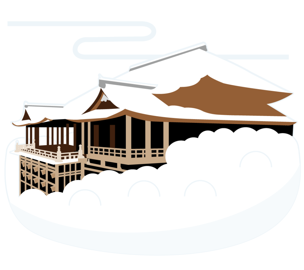 冬の清水寺のイラスト