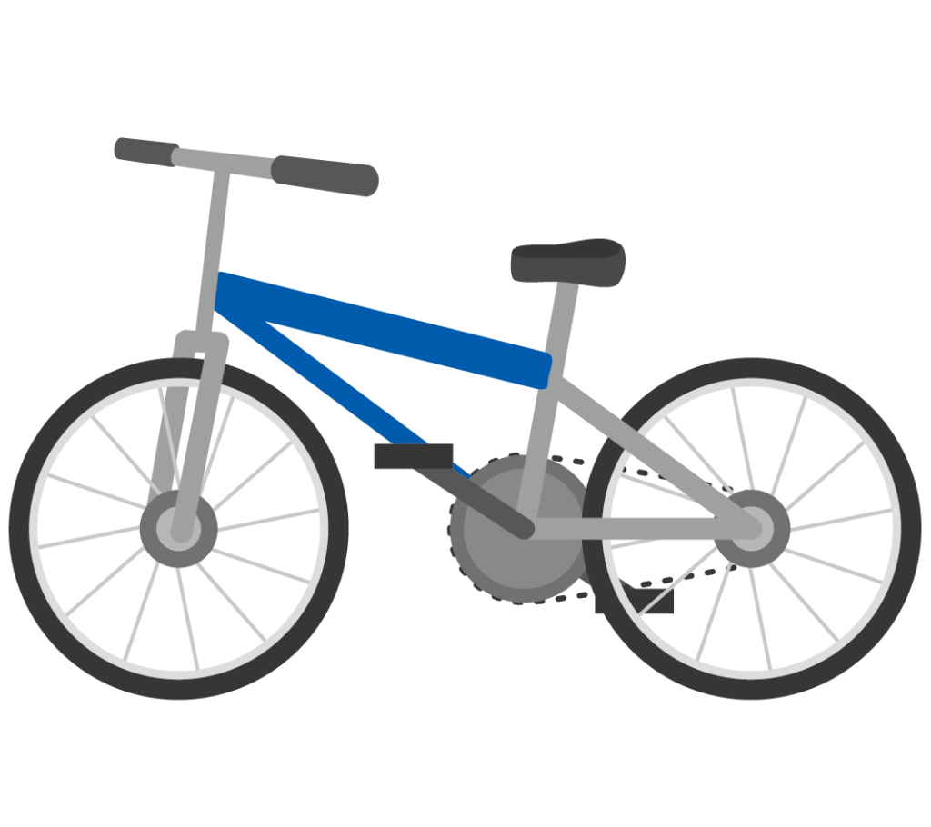 自転車（青色）のイラスト