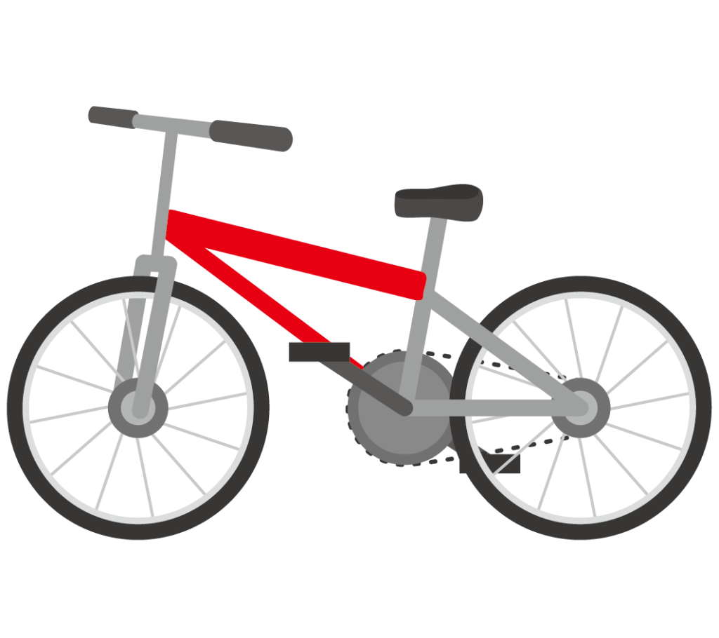 自転車（赤色）のイラスト