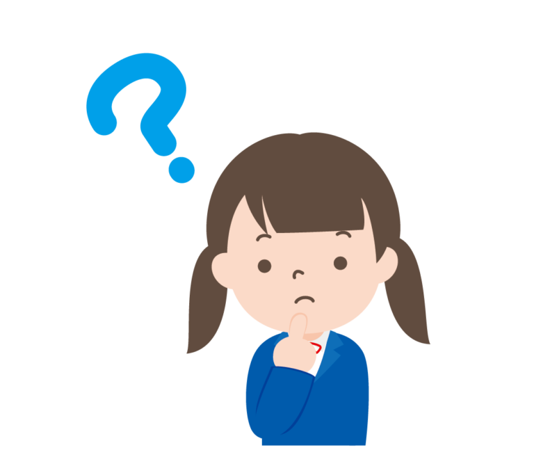 疑問に思っている学生服姿の女の子のイラスト 高品質の無料イラスト素材集のイラサポフリー
