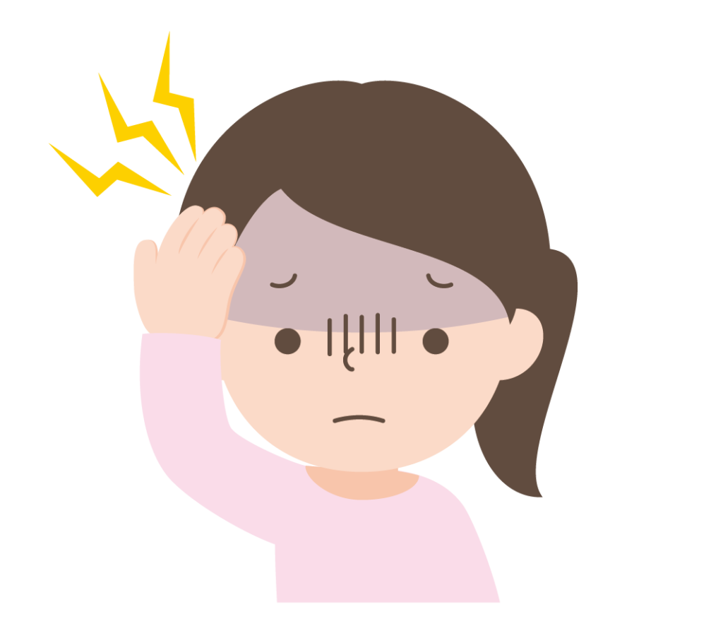 頭痛のしている女性のイラスト