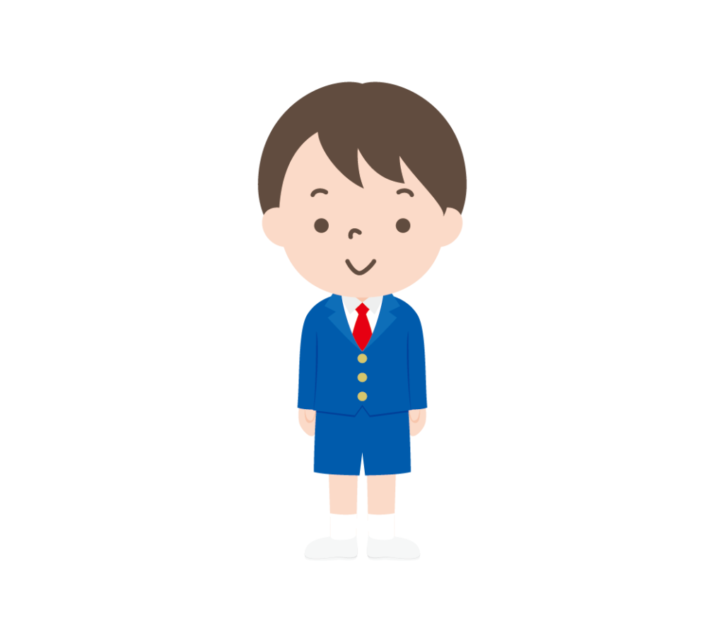 ブレザー姿の小学生男子のイラスト