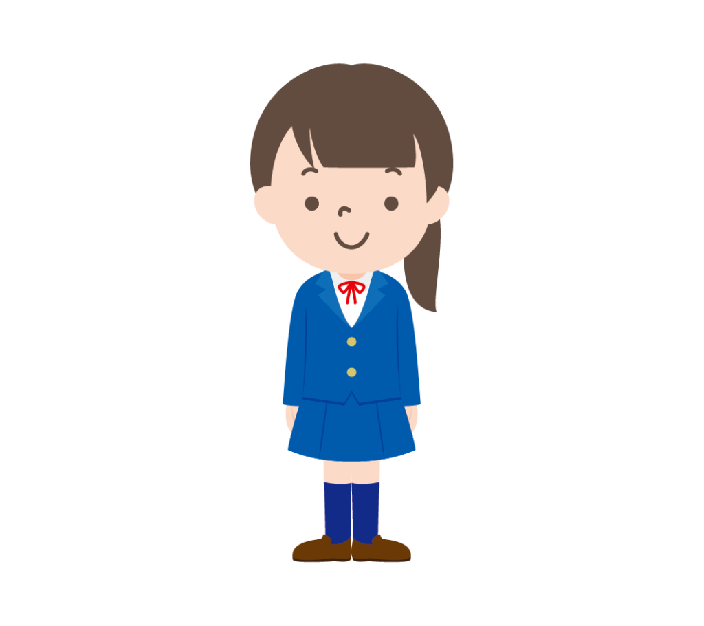 ブレザー姿の女子学生のイラスト