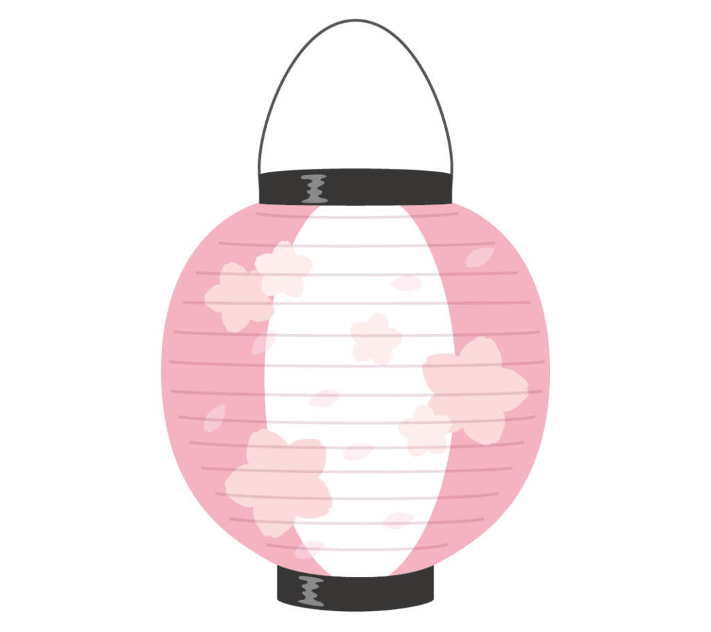 桜柄の提灯のイラスト
