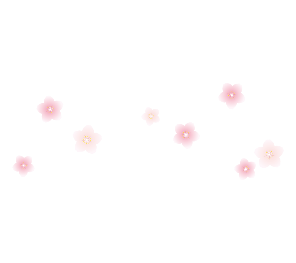 小さな桜の花を散らしたイラスト