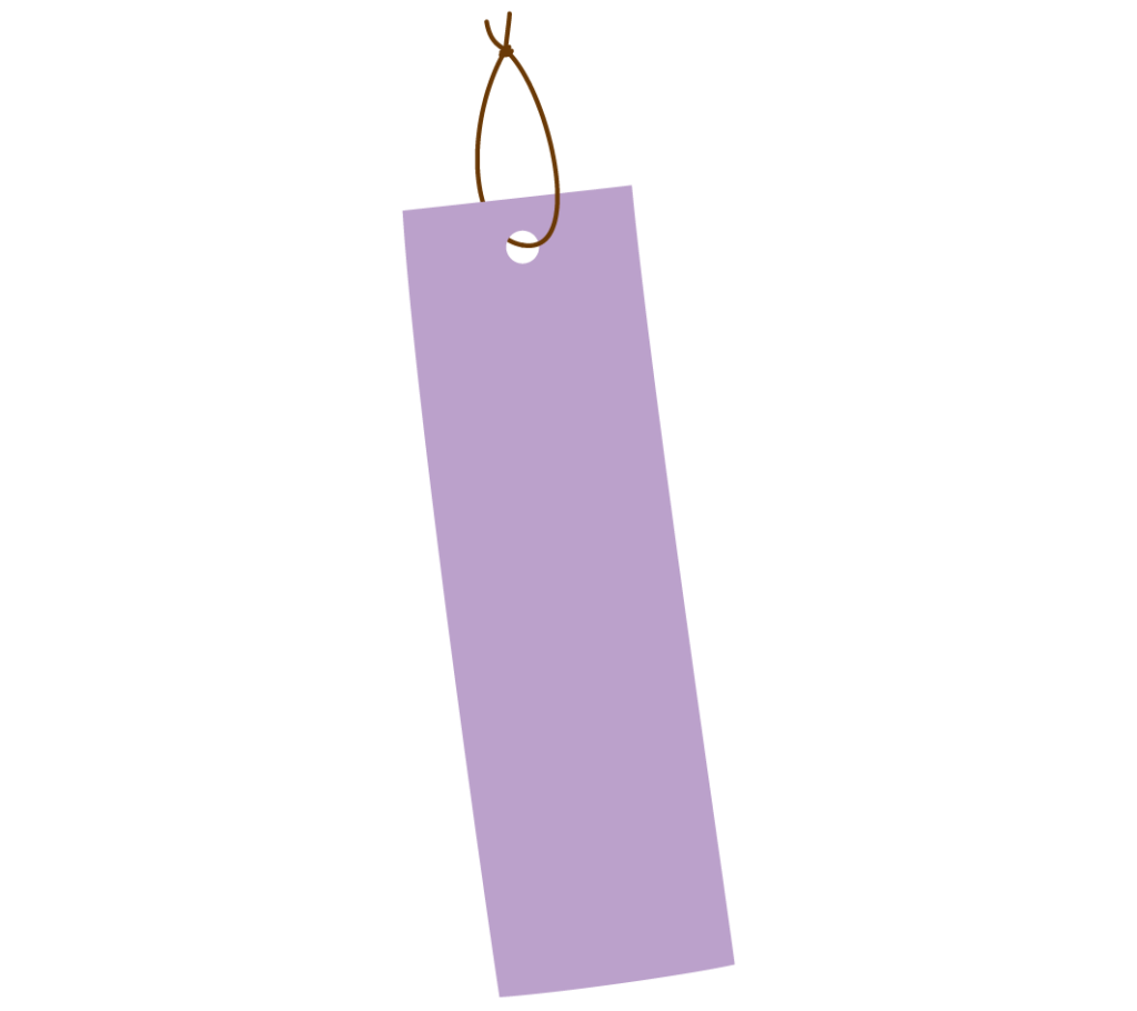 七夕飾りの紫色の短冊のイラスト