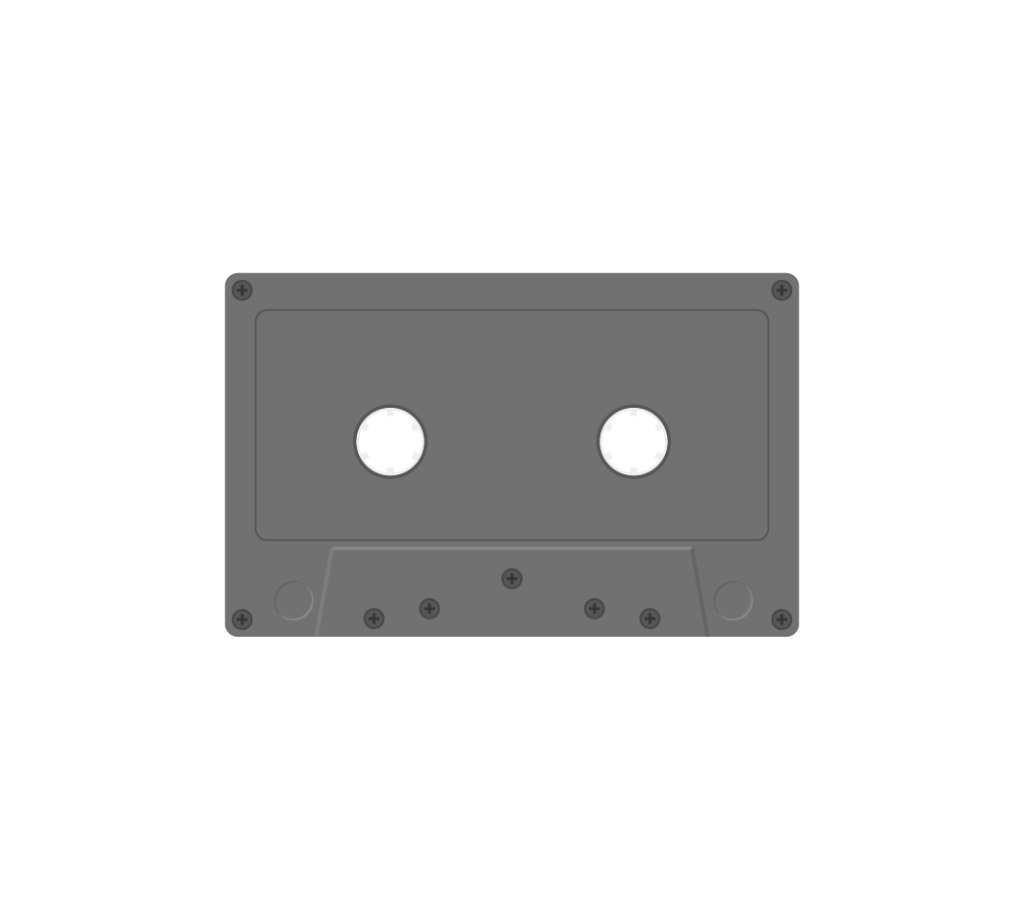 黒色のカセットテープのイラスト
