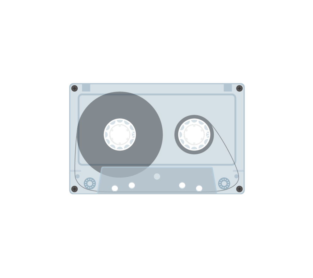 透明のカセットテープのイラスト